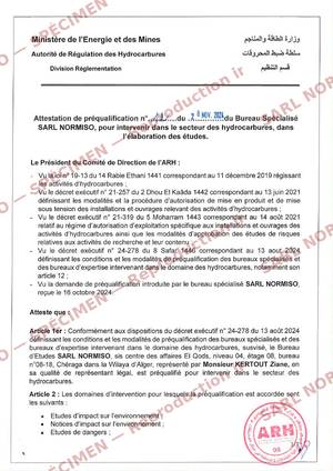 Préqualification ARH — élaboration des études